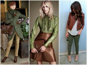 Сероватые и зеленые оттенки в одежде